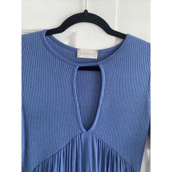 Altar'd State Womens Medium‎ Blue Dress Long Sleeve Ribbed Skater - Picture 2 of 6